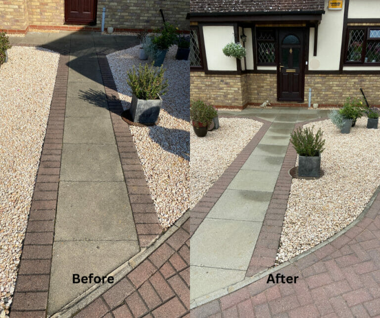 What causes rust stains on a concrete patio & driveway?