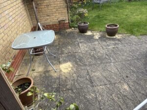 Patio before being cleaned